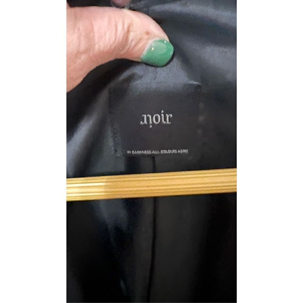 Noir Womens Notch Single Button Long Sleeve Blazer Jacket Pockets Black Size 38 - Picture 5 of 12